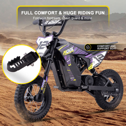 MotoTec 36v 300w (HP122E) Electric Dirt Bike Purple - Image 5