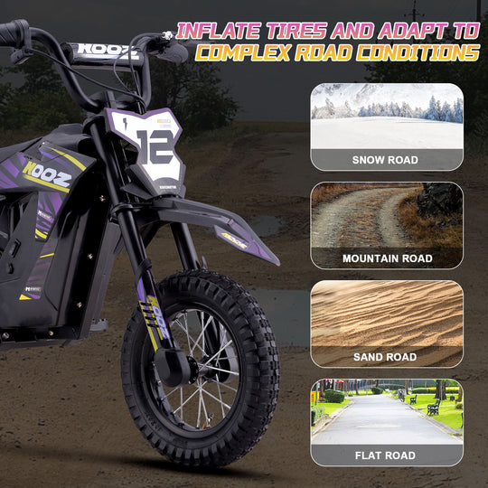 MotoTec 36v 300w (HP122E) Electric Dirt Bike Purple - Image 6