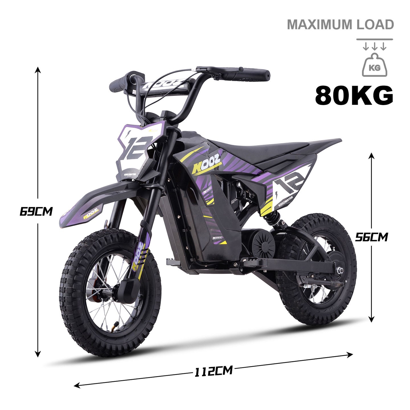 MotoTec 36v 300w (HP122E) Electric Dirt Bike Purple - Image 7