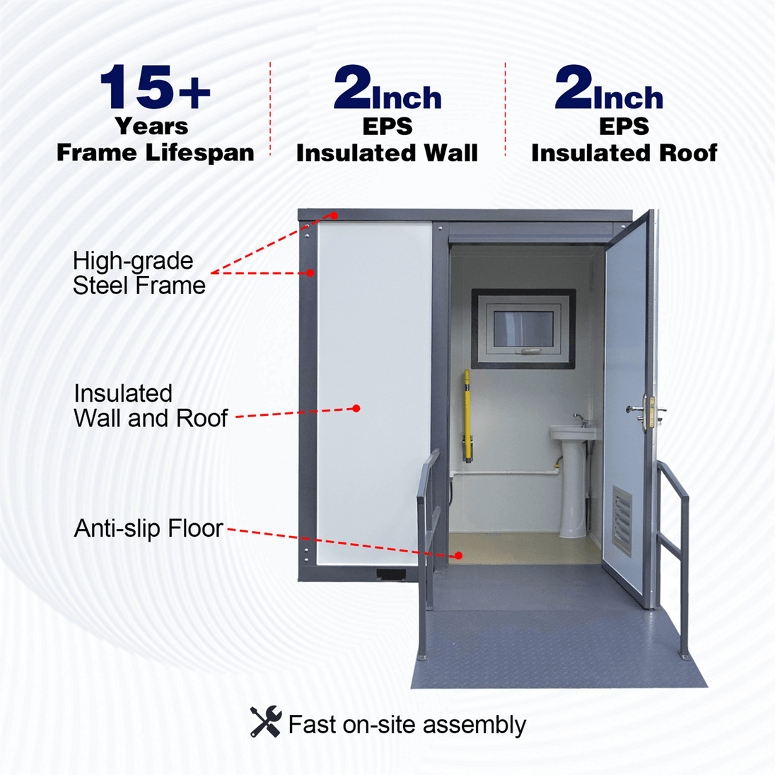 Chery Industrial Handicap-Accessible Portable Restroom for Disabled