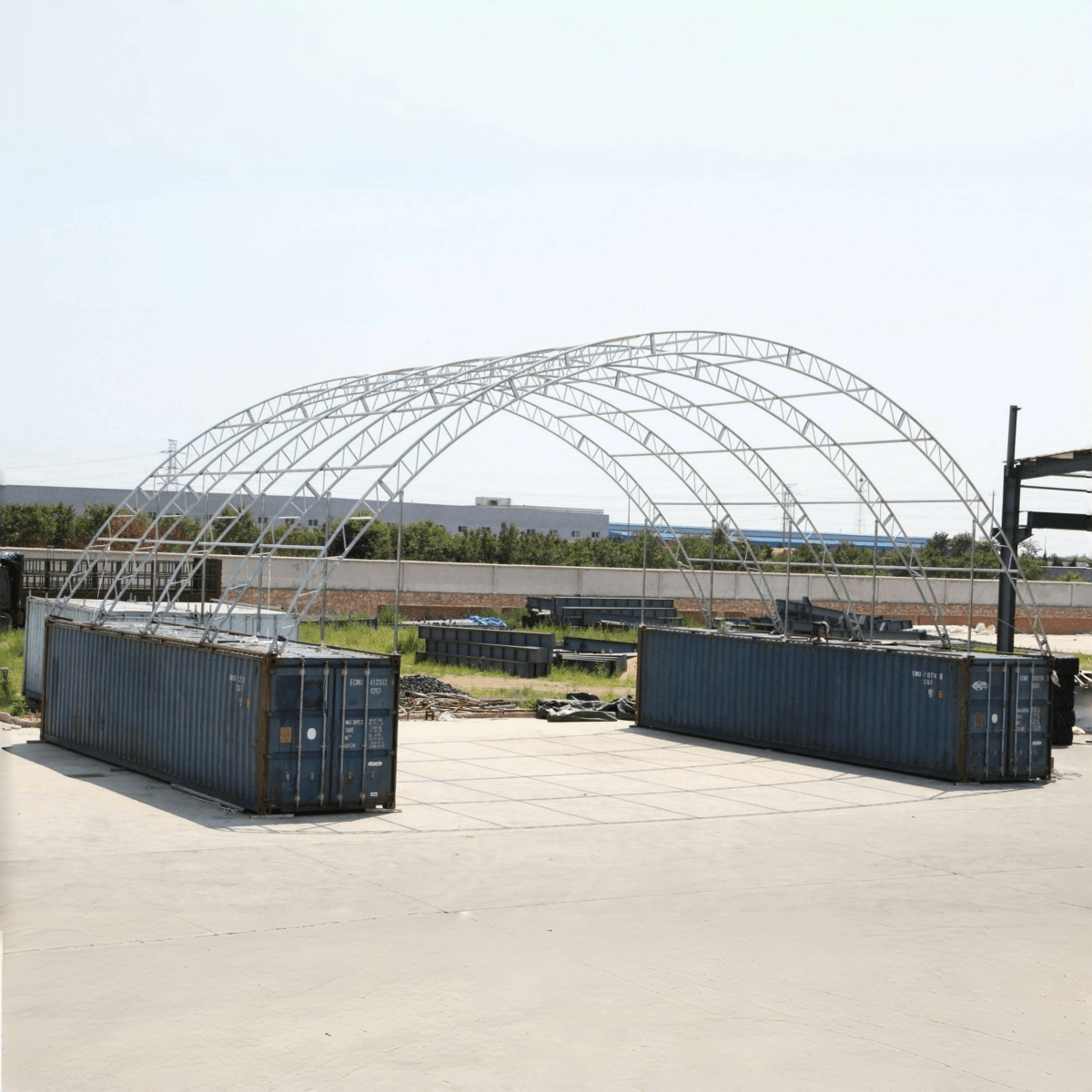 Chery Industrial 60'x40'x15' Double Truss Container Canopy Shelter