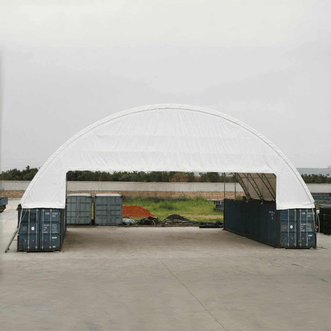 Chery Industrial 60'x40'x15' Double Truss Container Canopy Shelter