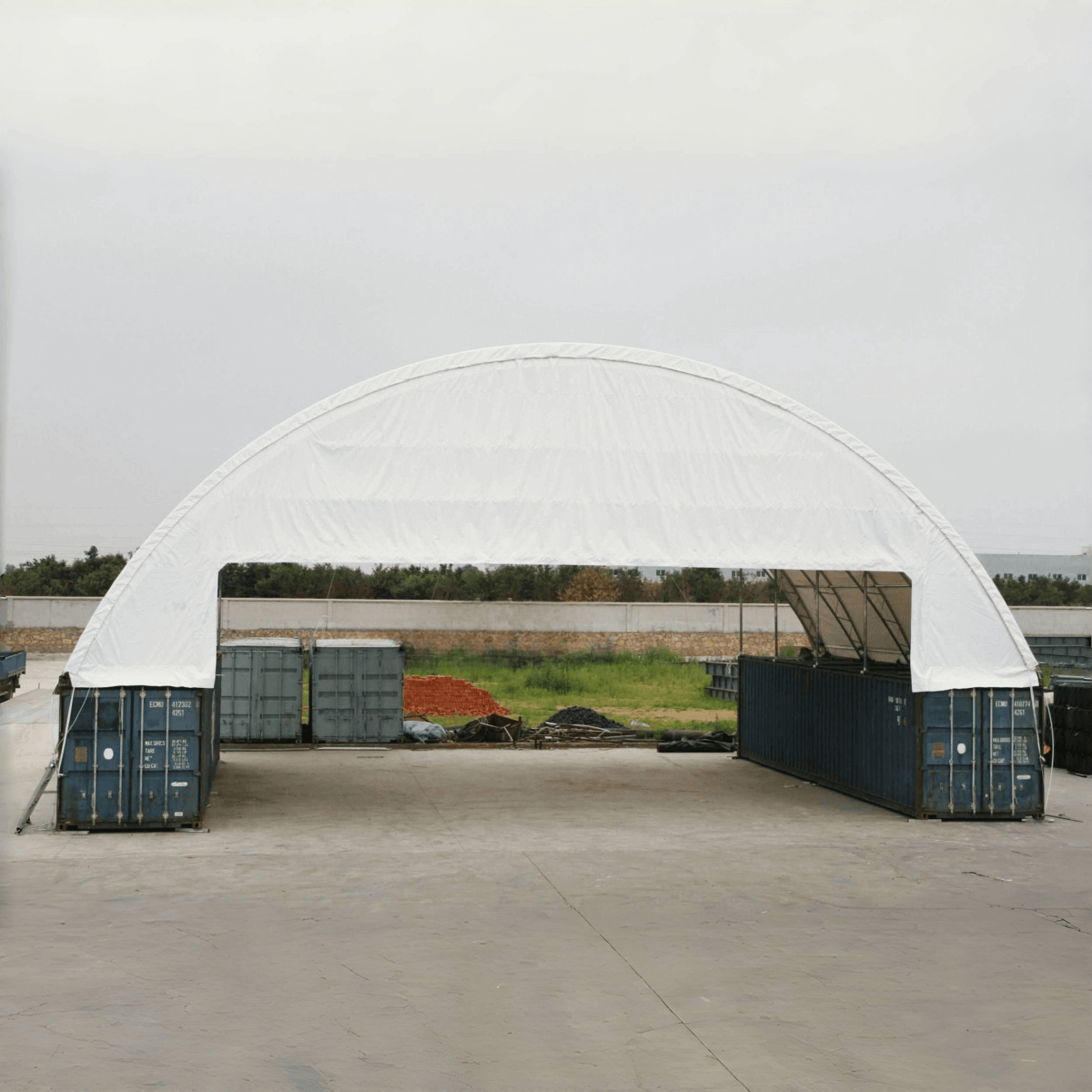 Chery Industrial 60'x40'x15' Double Truss Container Canopy Shelter