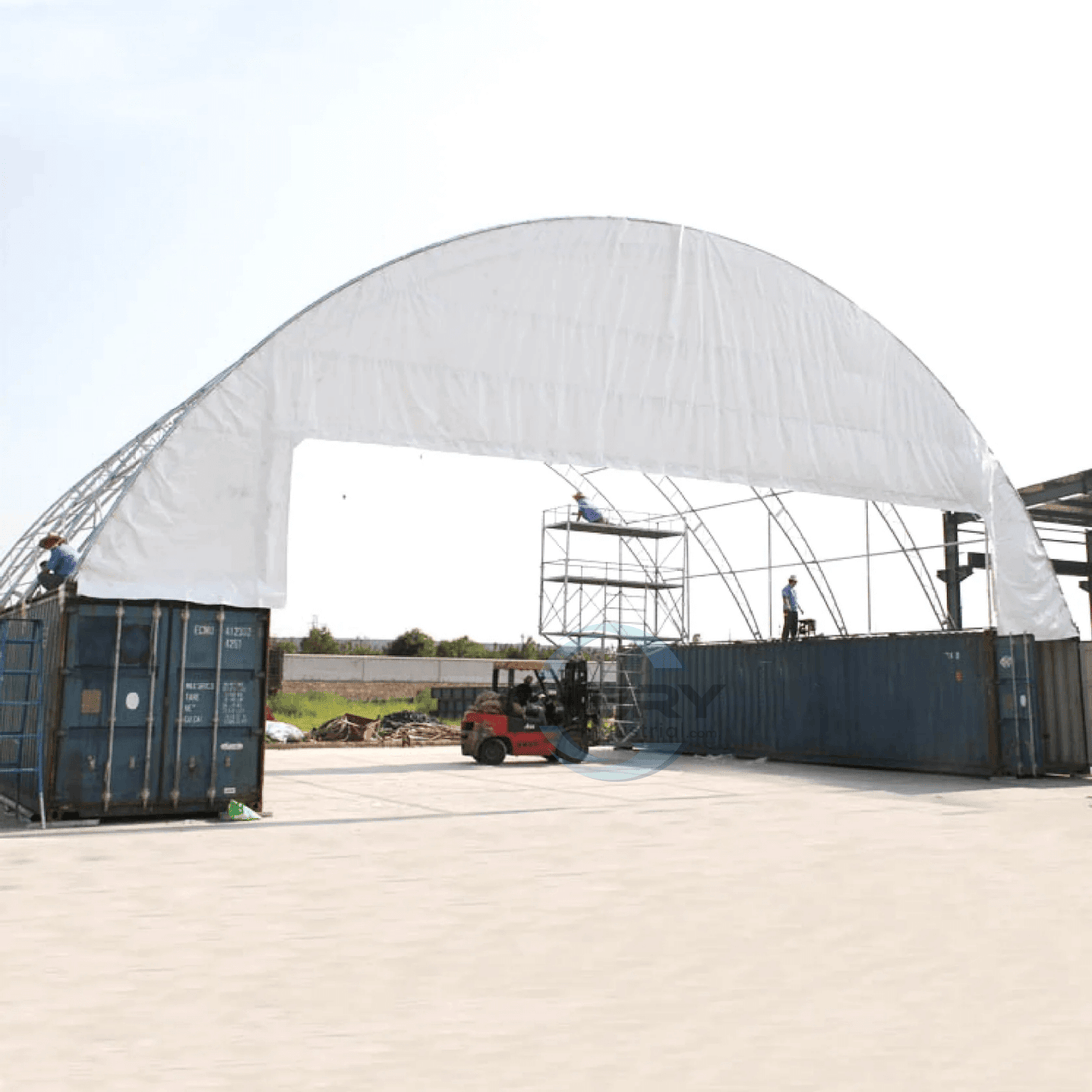 Chery Industrial 60'x40'x20' Double Truss Container Canopy Shelter