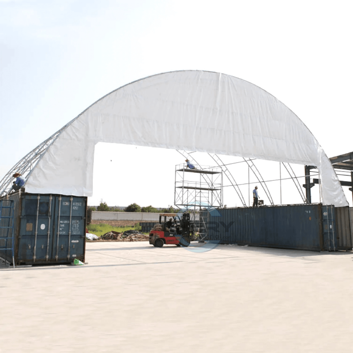 Chery Industrial 60'x40'x20' Double Truss Container Canopy Shelter