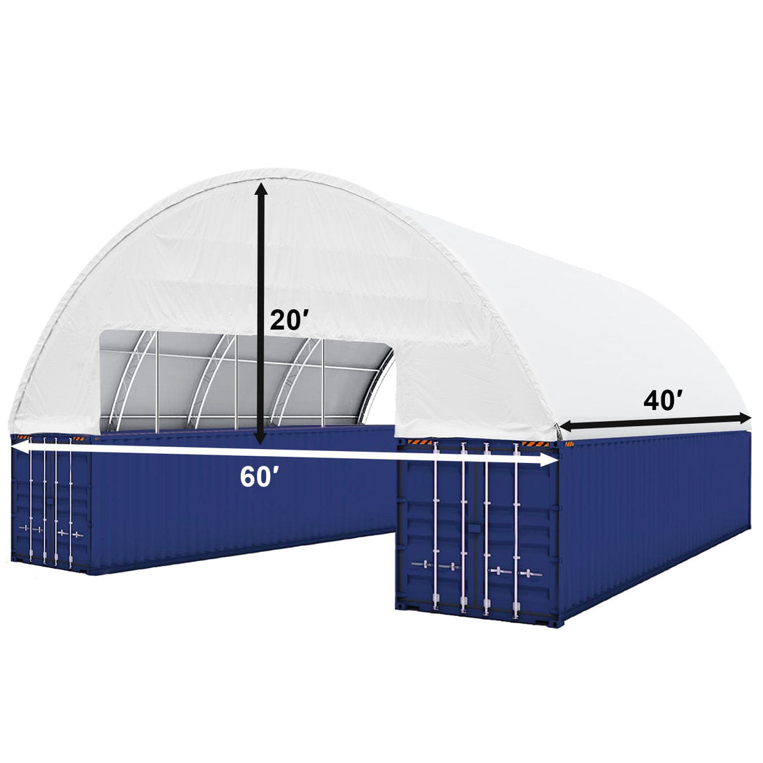 Chery Industrial 60'x40'x20' Double Truss Container Canopy Shelter
