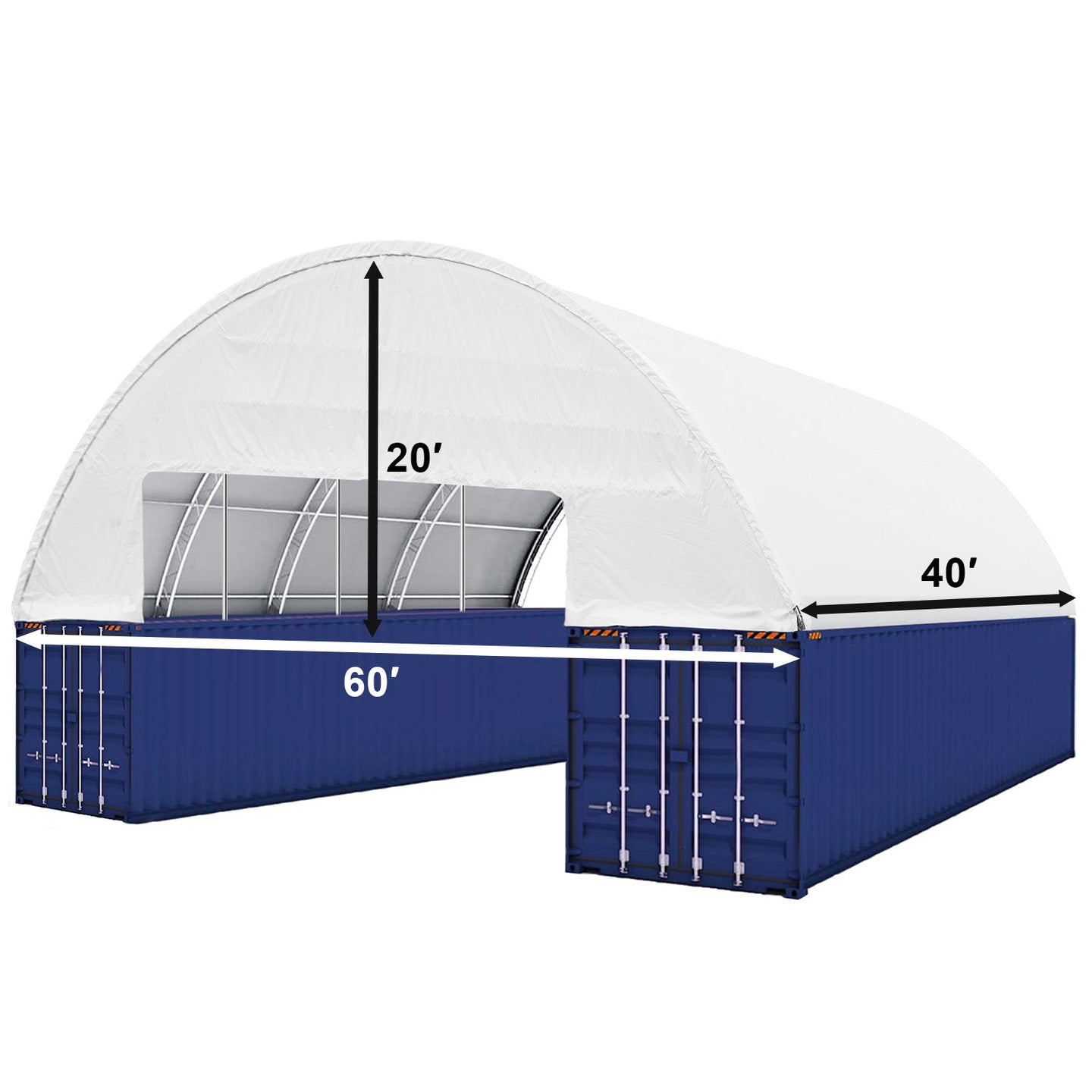 Chery Industrial 60'x40'x20' Double Truss Container Canopy Shelter