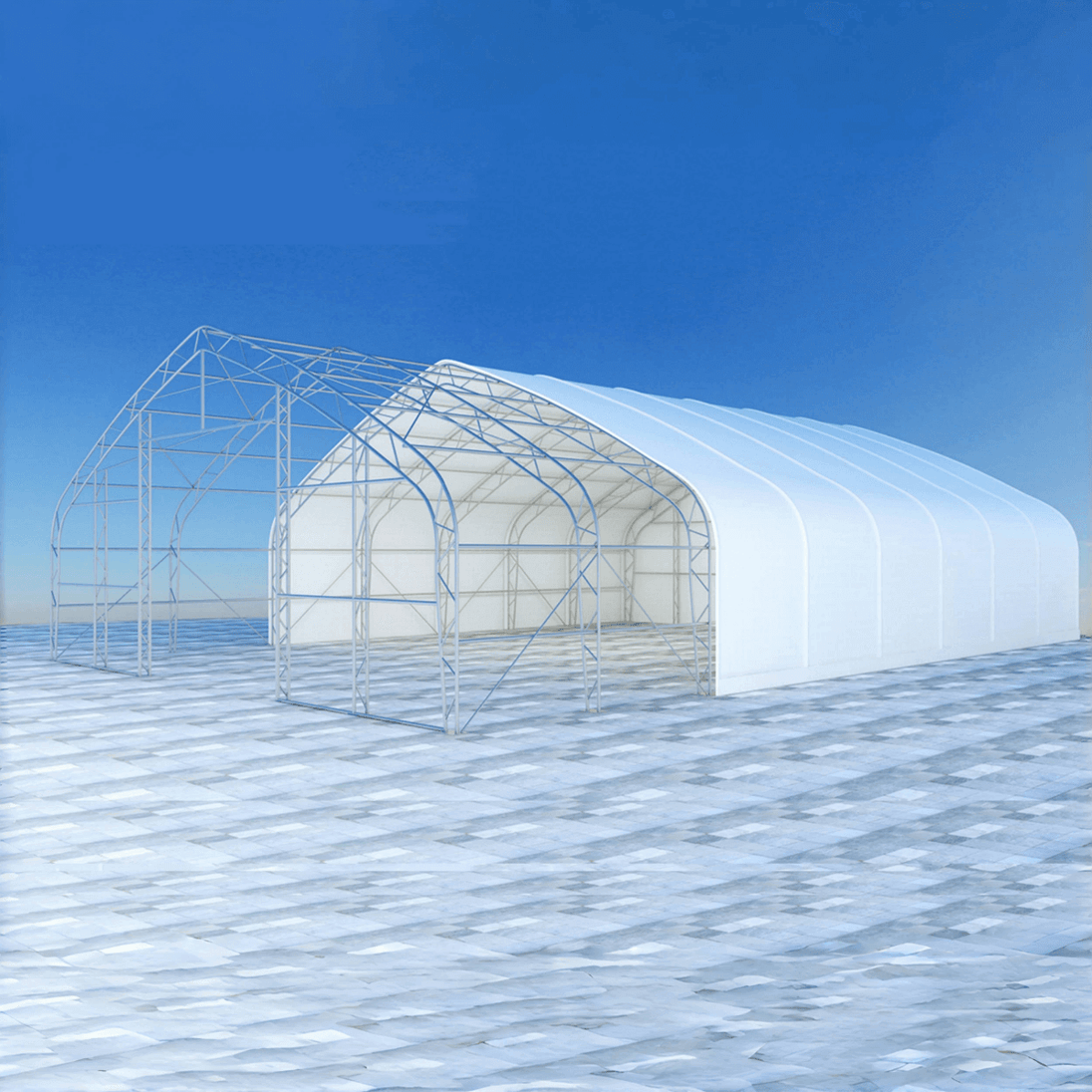 Chery Industrial W40'xL64'xH23' Double Truss Storage Shelter
