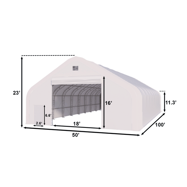 Chery Industrial | W50'xL100'xH23' Double Truss Storage Shelter