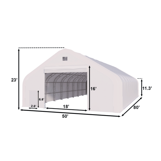 Chery Industrial W50'xL80'xH23' Double Truss Storage Shelter