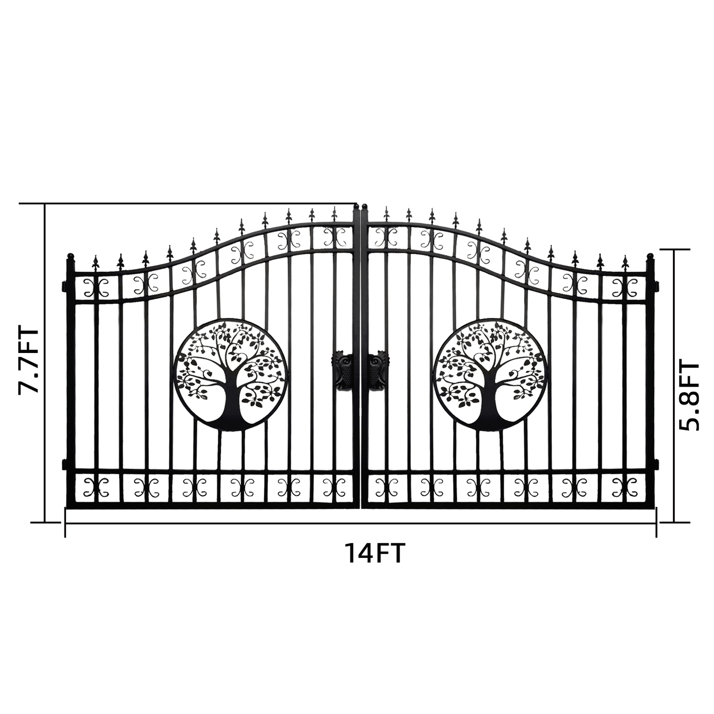 Chery Industrial 14x8 ft Steel Dual Swing Driveway Gate