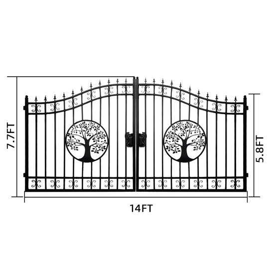 Chery Industrial 14x8 ft Steel Dual Swing Driveway Gate
