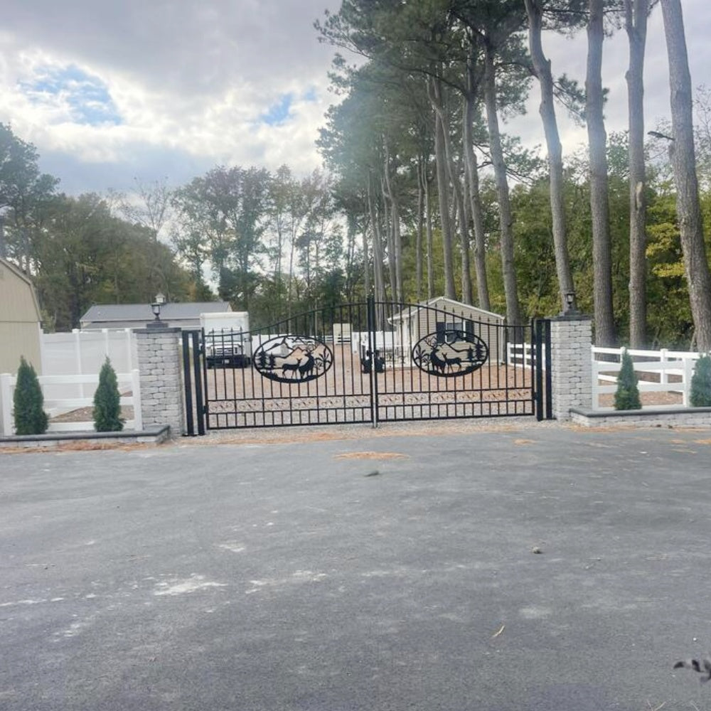 Chery Industrial 20x8 ft Steel Dual Swing Driveway Gate