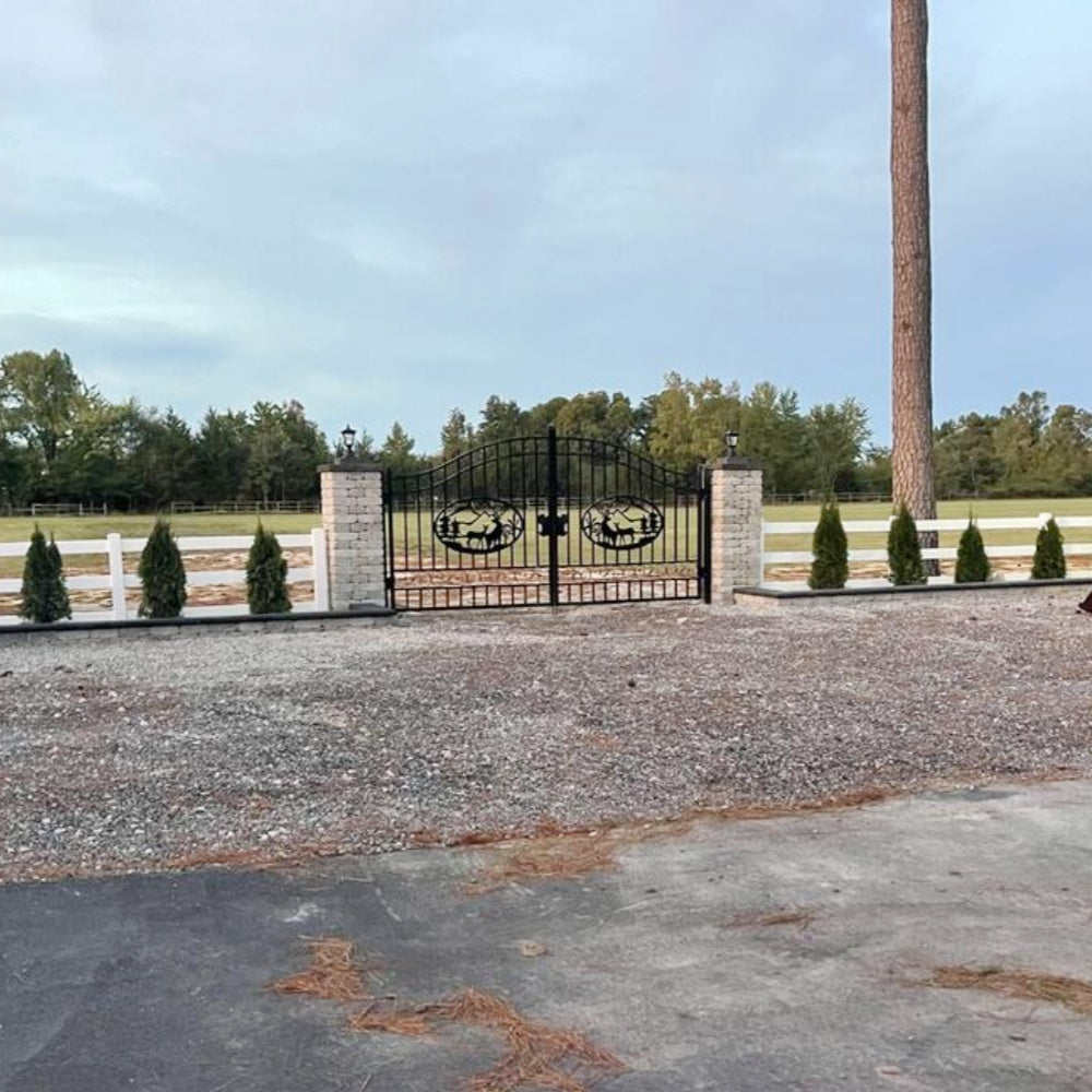 Chery Industrial 14x8 ft Steel Dual Swing Driveway Gate