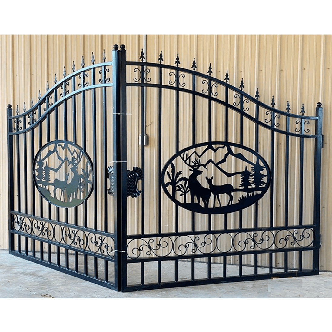 Chery Industrial 14x8 ft Steel Dual Swing Driveway Gate