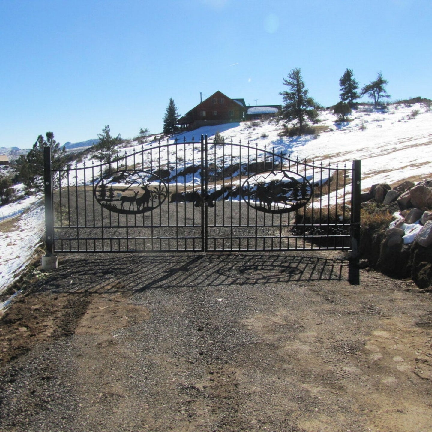 Chery Industrial 14x8 ft Steel Dual Swing Driveway Gate