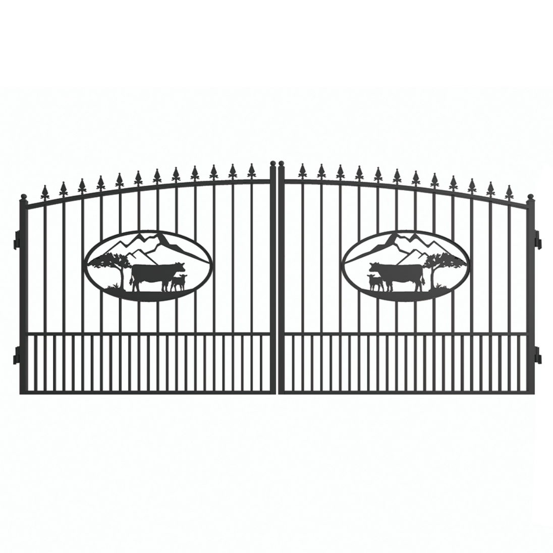 Chery Industrial 14x8 ft Steel Dual Swing Driveway Gate