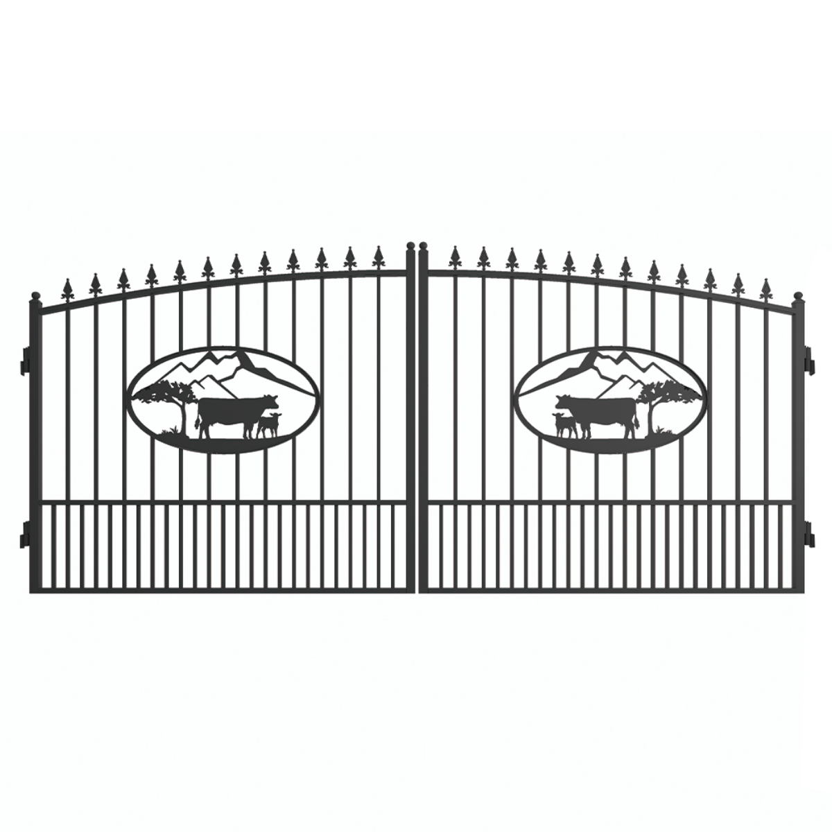 Chery Industrial 14x8 ft Steel Dual Swing Driveway Gate