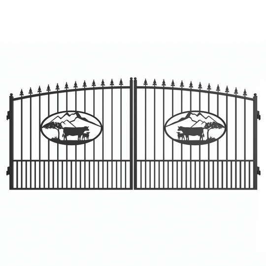 Chery Industrial 14x8 ft Steel Dual Swing Driveway Gate