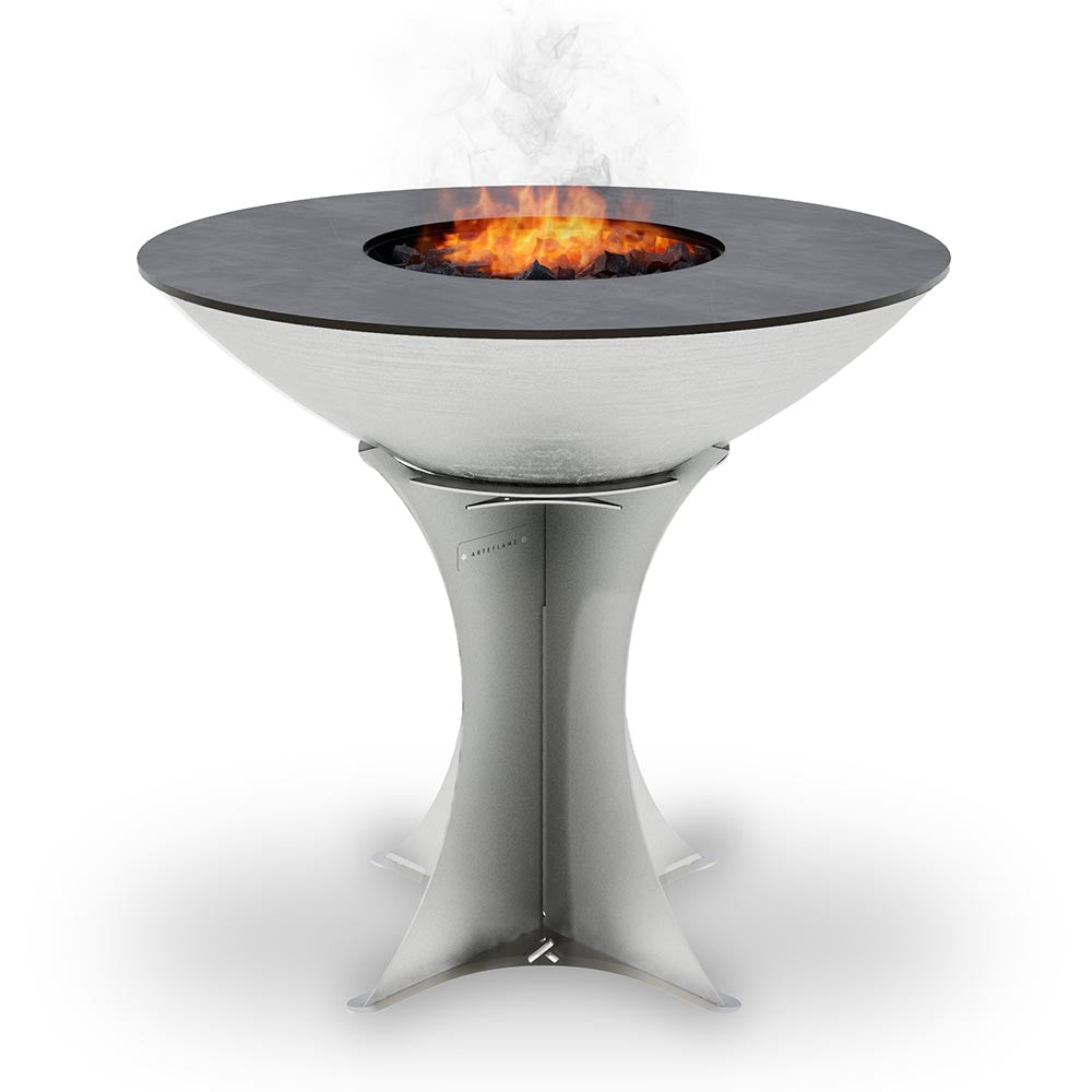 Arteflame 40" Platinum Series - Stainless Fire Bowl Flat-Top Grill with Euro Base (Stainless or Powder-Coated: Black/Red/Yellow)