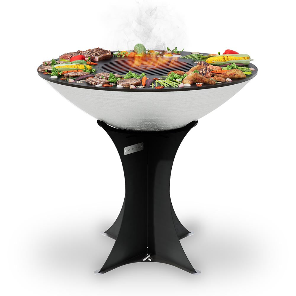 Arteflame 40" Platinum Series - Stainless Fire Bowl Flat-Top Grill with Euro Base (Stainless or Powder-Coated: Black/Red/Yellow)