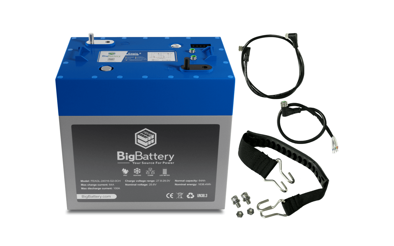 24V Eagle 2 LiFePO4 Battery | 64Ah | 1.63kWh | Industrial | UTVs | RVs | Marine Battery - Image 2