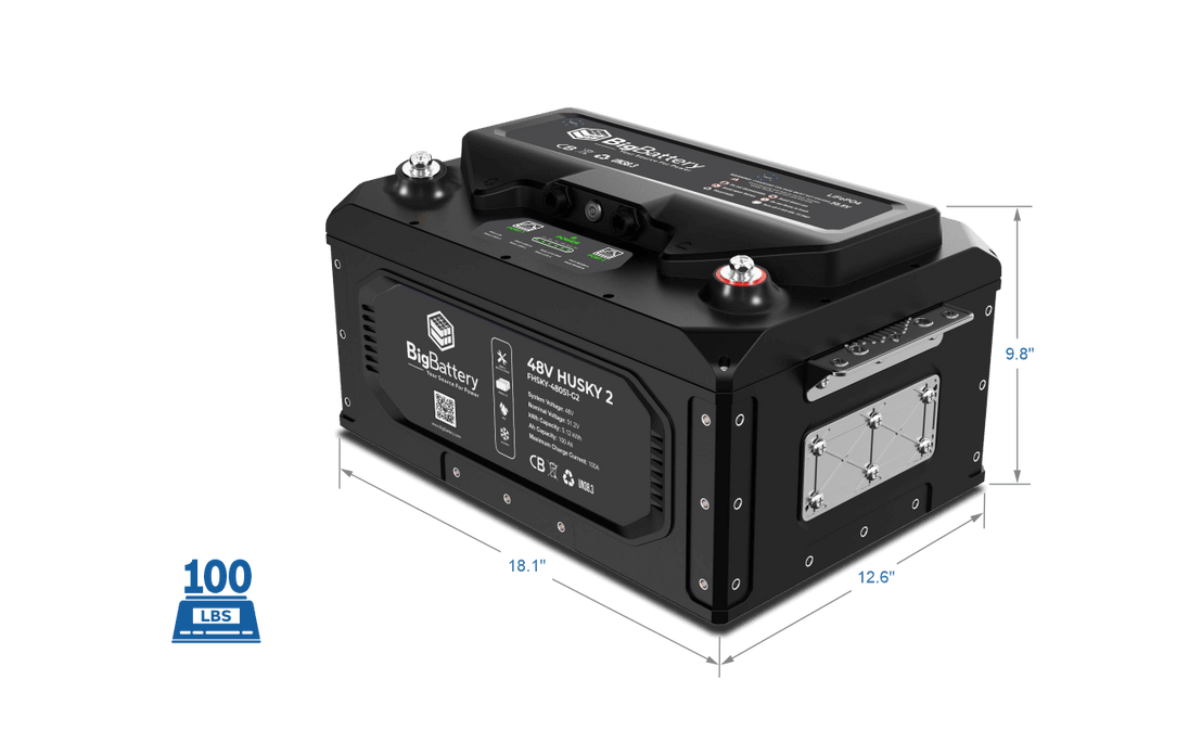 48V HUSKY 2 PWR | 5.12kWh LiFePO4 - High Power | Golf Cart | UTV | Industrial Battery - Image 3