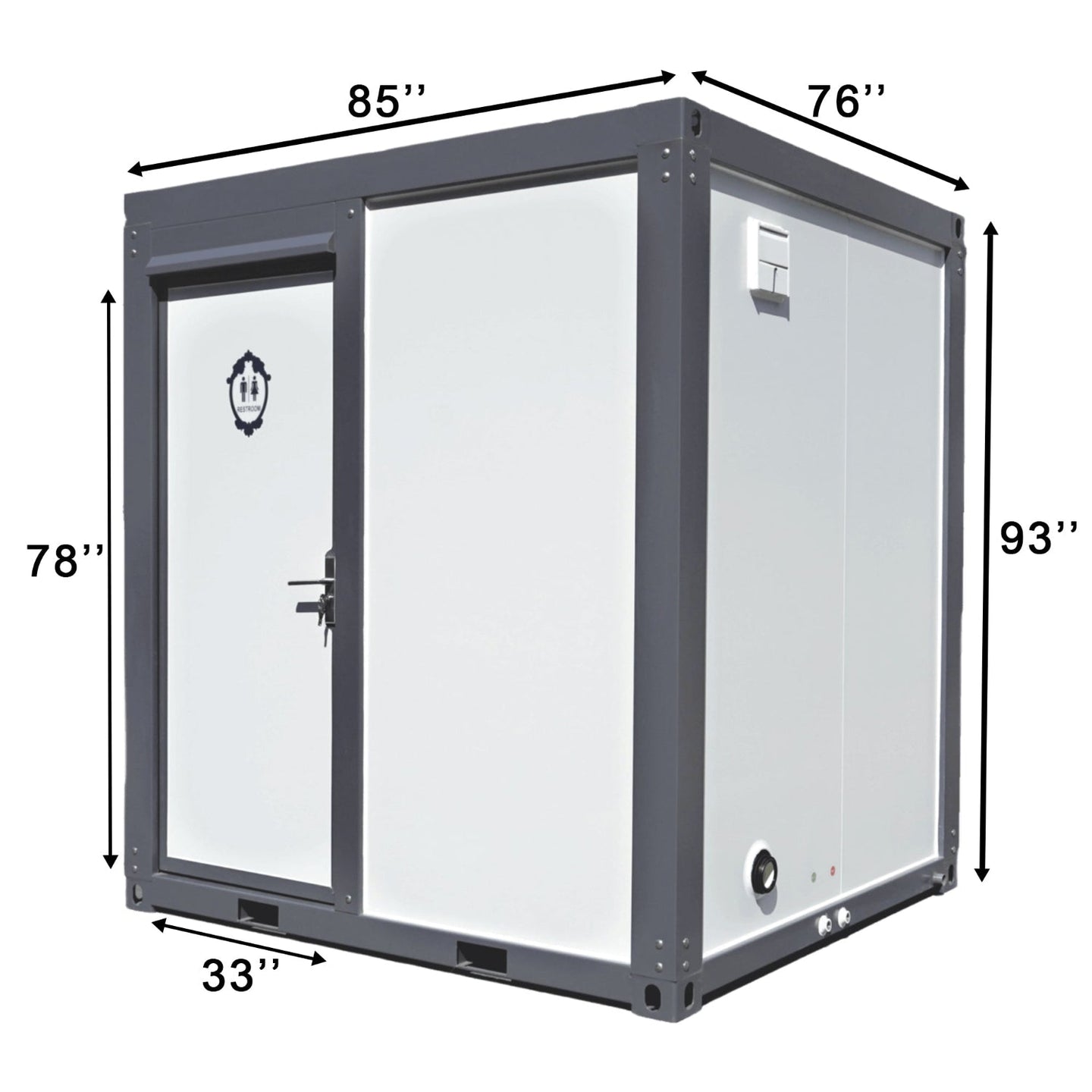 Chery Industrial Portable Toilet with Fan-shaped Door Shower