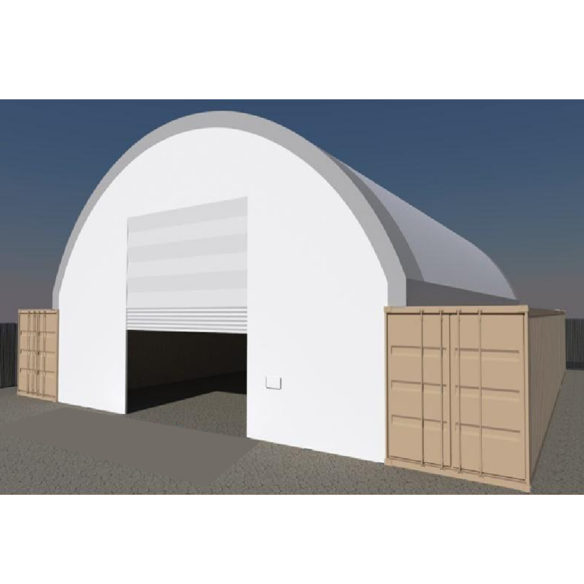 Chery Industrial Front Wall with Winch door for Container Canopy Shelter 40'x40'x13'