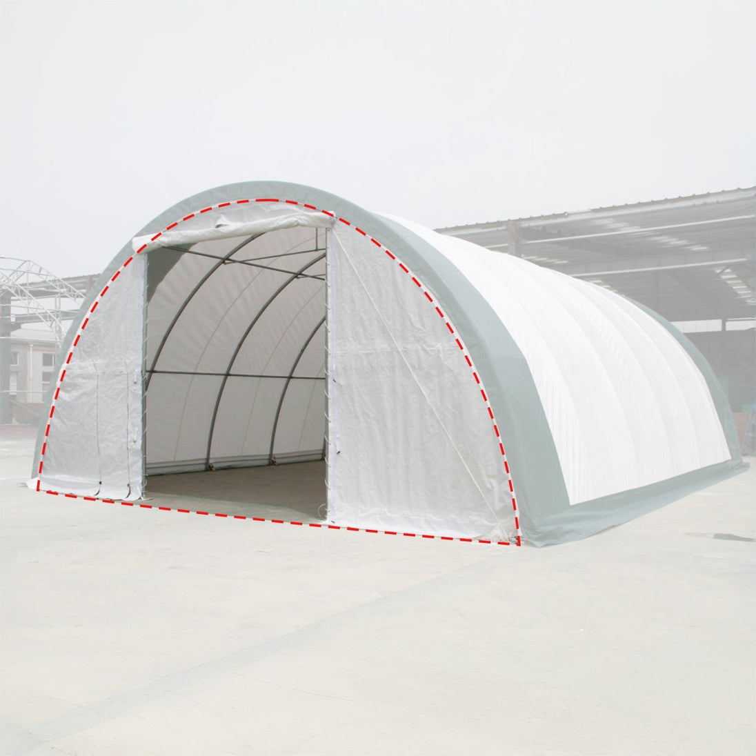 Chery Industrial Front/Rear Panel with Roll-up Door for W30'xH15' Storage Shelter