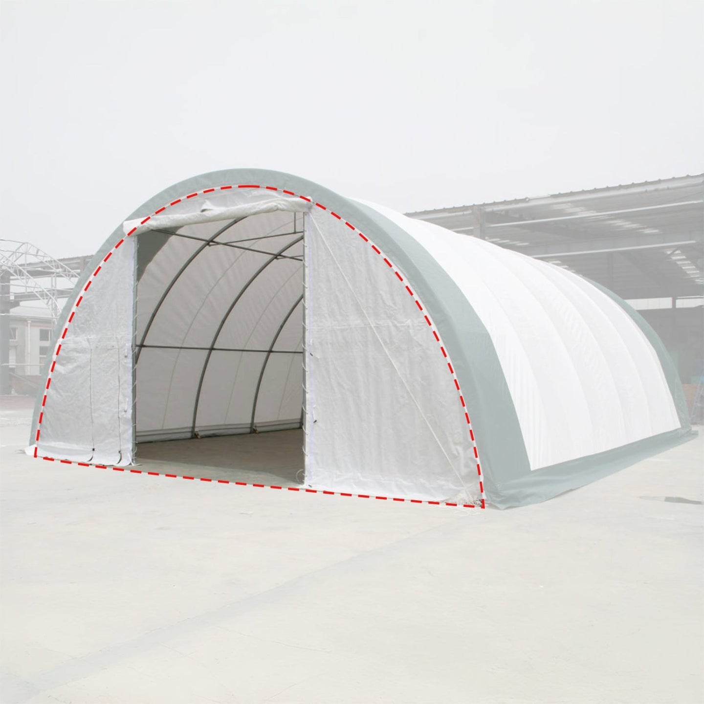 Chery Industrial Front/Rear Panel with Roll-up Door for W30'xH15' Storage Shelter