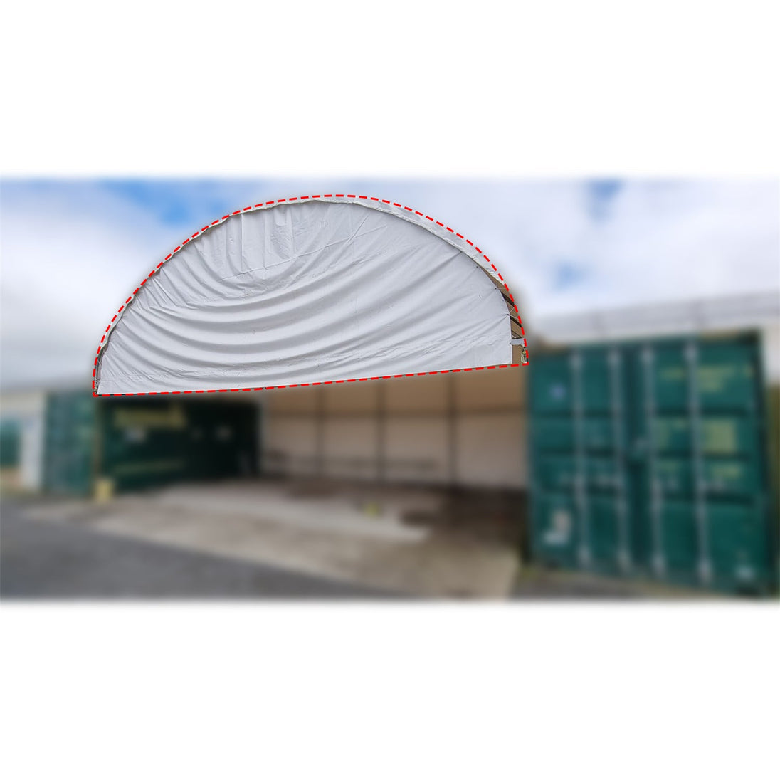 Chery Industrial Half Panel with Frame for Container Shelter 40'x40'x15' , 22oz PVC