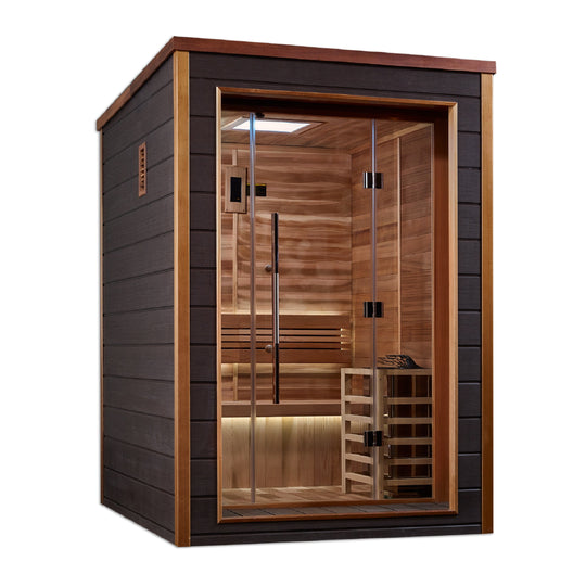 Golden Designs | "Narvik" 2 Person Outdoor-Indoor Traditional Sauna | GDI-8202-01