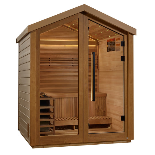Golden Designs | "Savonlinna" 3 Person Barn Outdoor Traditional Sauna | GDI-8503-01