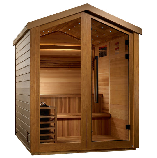 Golden Designs | "Kaarina" 6 Person Barn Outdoor Traditional Sauna | GDI-8506-01