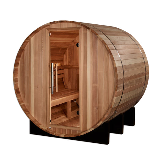 Golden Designs | "St. Moritz" 2 Person Barrel Traditional Sauna | GDI-B002-01