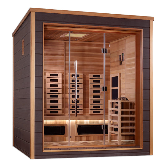 Golden Designs | "Visby" 3 Person Outdoor-Indoor PureTech Hybrid Full Spectrum Sauna | GDI-8223-01