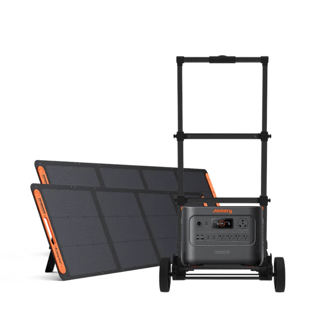Jackery HomePower 3000 Solar Generator + 2 x SolarSaga 200W Portable Solar Panel + Trolley