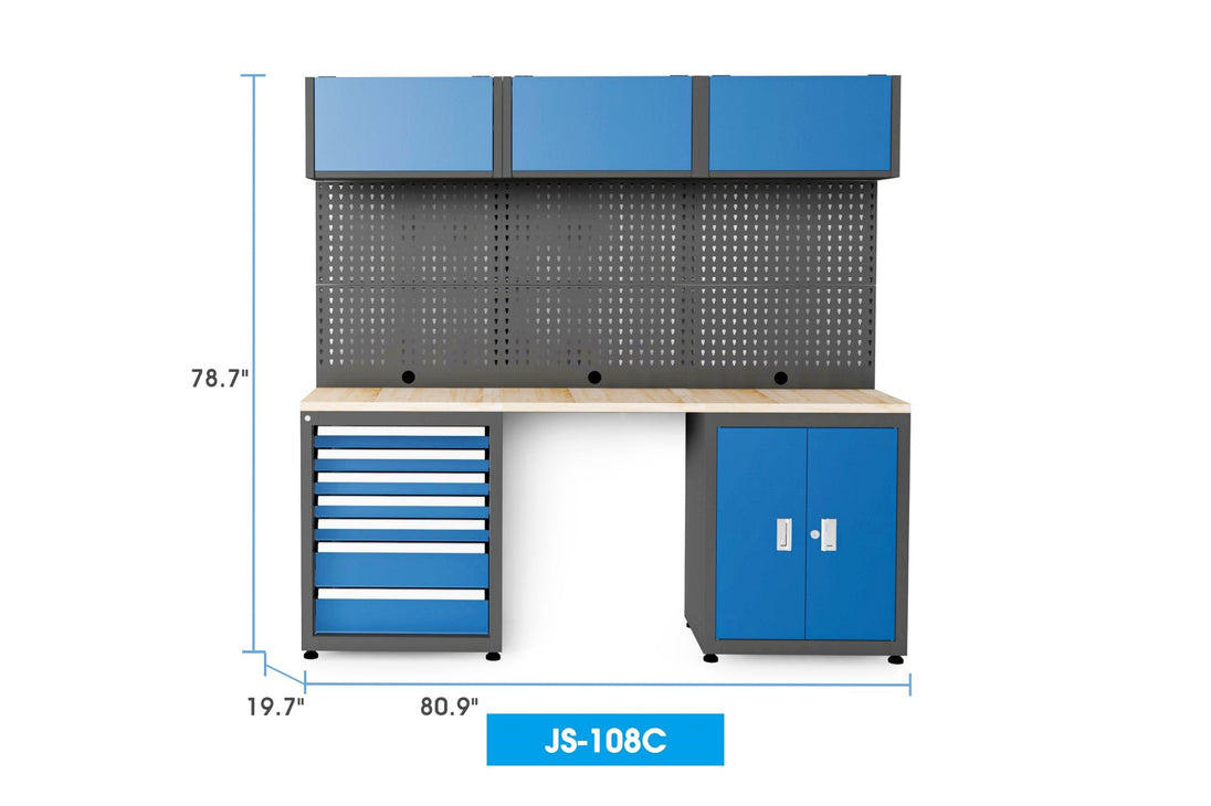 Chery Industrial Heavy Duty Steel Garage Cabinet Storage System (7 Drawers & 4 Cabinets)