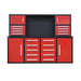 Chery Industrial 7 ft Garage Workbench Cabinet (18 Drawers & 4 Cabinets & Pegboard)