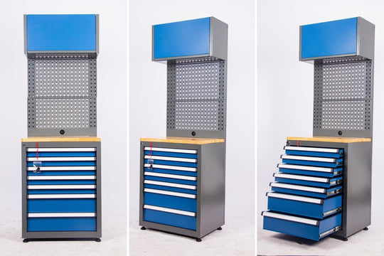 Chery Industrial Heavy Duty Steel Garage Cabinet Storage System (7 Drawers & 4 Cabinets)