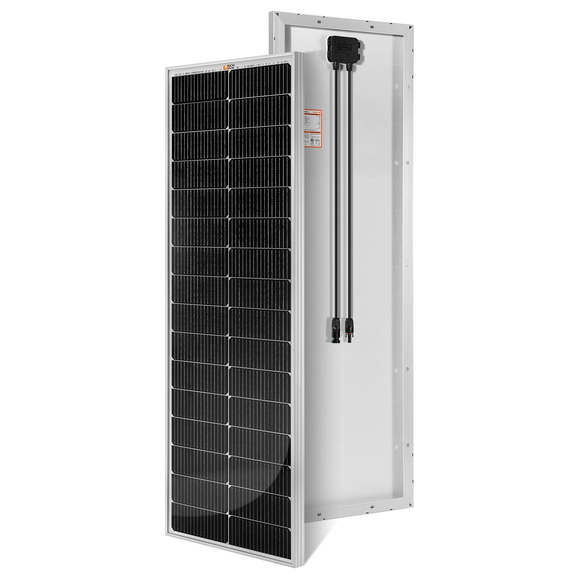 MEGA 100 SLIM | 100 Watt Slim Solar Panel | Compact 12V Off-Grid Narrow Solar Panel for Campers, Overlanders, Boats | 25-Year Output Warranty | UL Certified