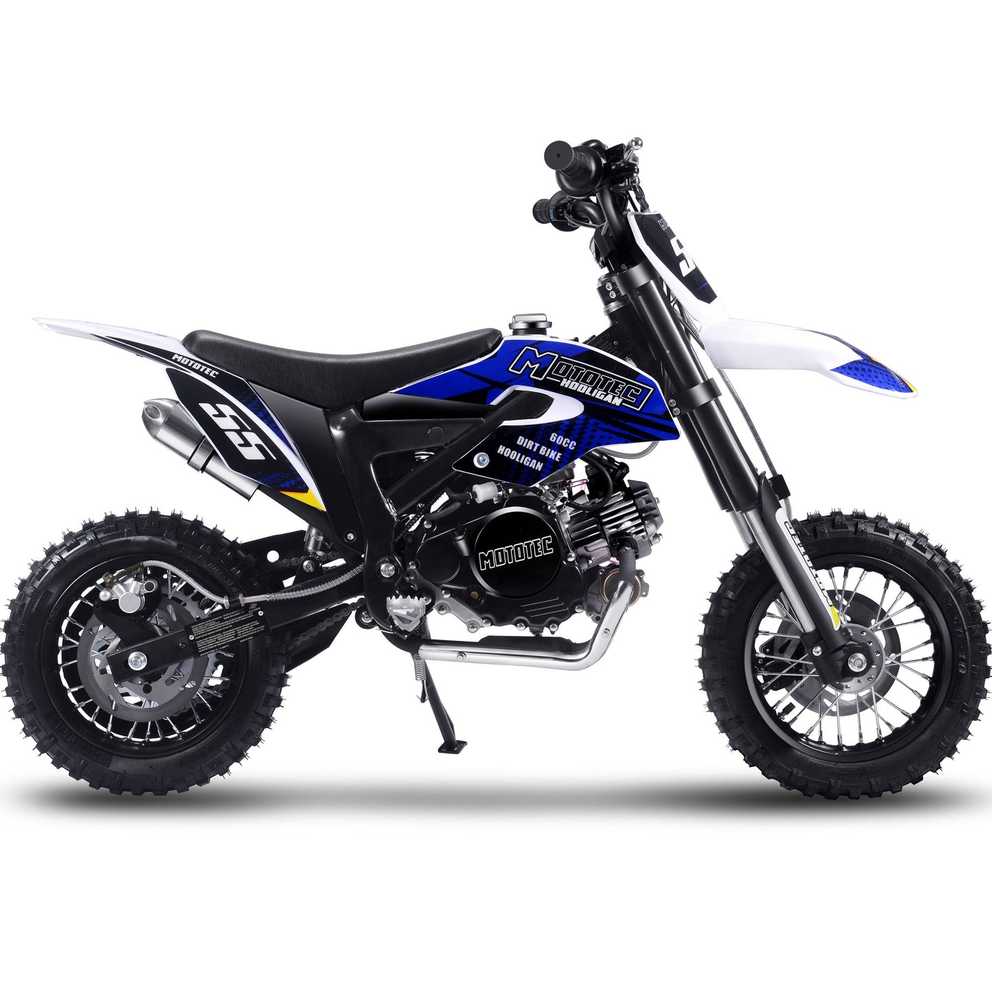 MotoTec Hooligan 60cc 4-Stroke Gas Dirt Bike Black - Image 2