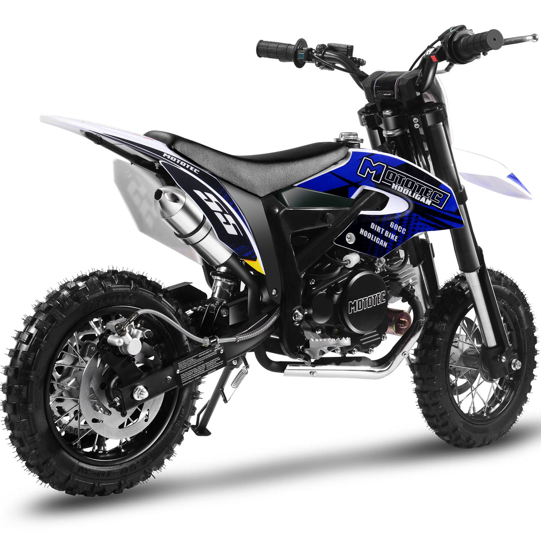 MotoTec Hooligan 60cc 4-Stroke Gas Dirt Bike Black - Image 3