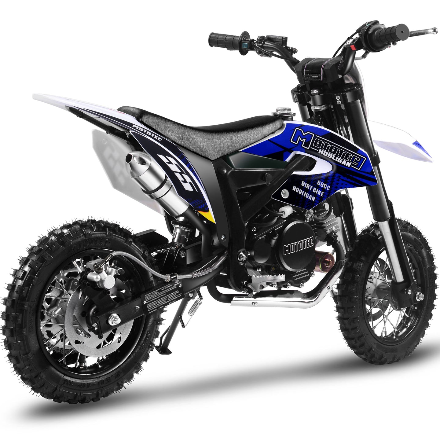 MotoTec Hooligan 60cc 4-Stroke Gas Dirt Bike Black - Image 3