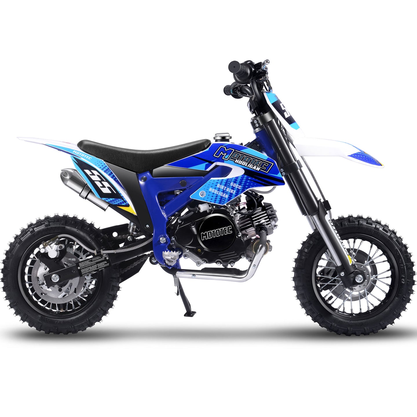 MotoTec Hooligan 60cc 4-Stroke Gas Dirt Bike Blue - Image 2