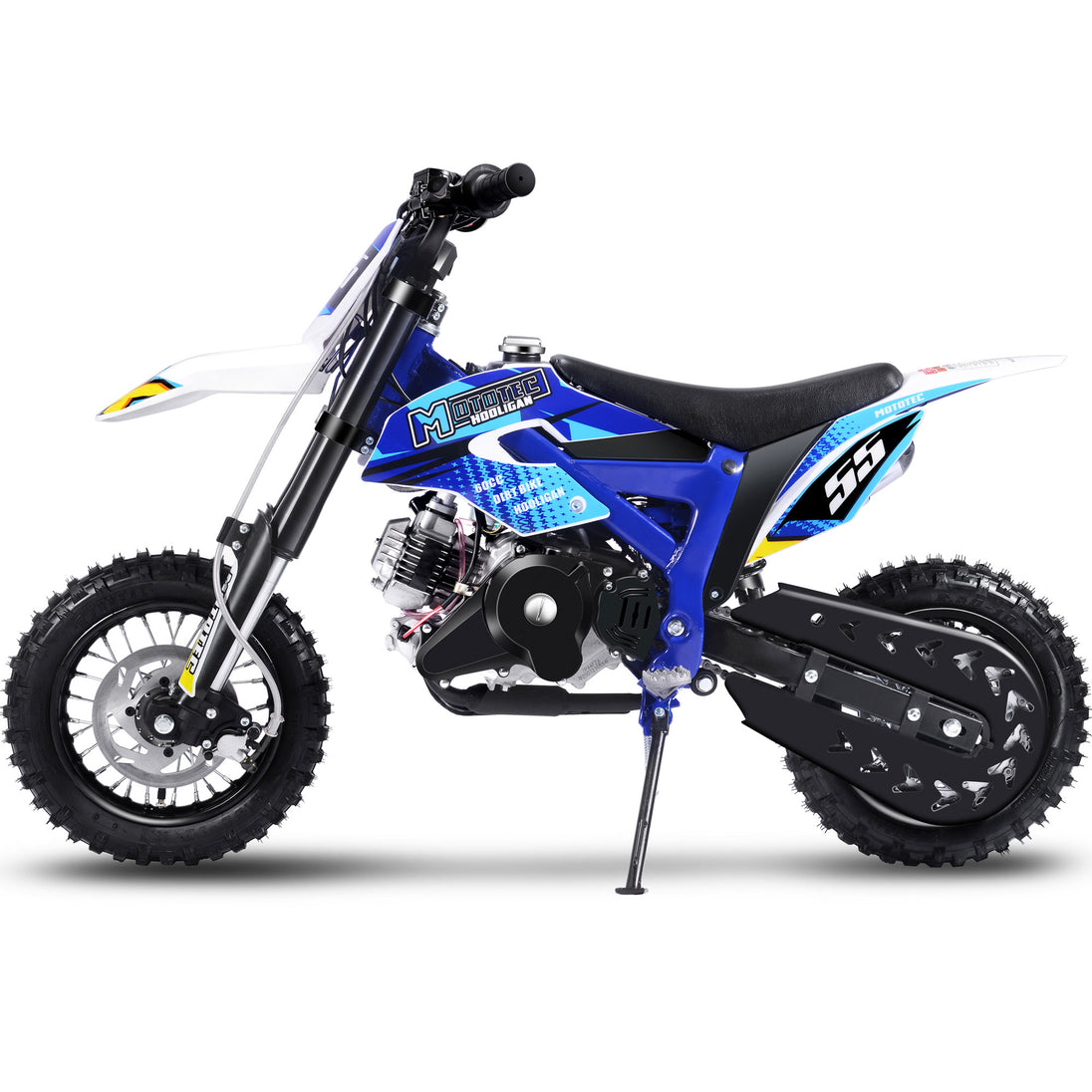 MotoTec Hooligan 60cc 4-Stroke Gas Dirt Bike Blue - Image 5