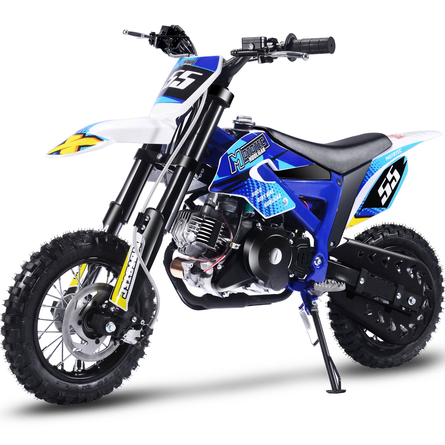 MotoTec Hooligan 60cc 4-Stroke Gas Dirt Bike Blue - Image 6