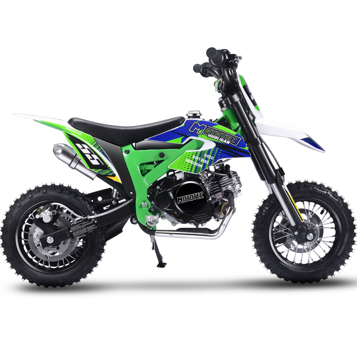 MotoTec Hooligan 60cc 4-Stroke Gas Dirt Bike Green - Image 2