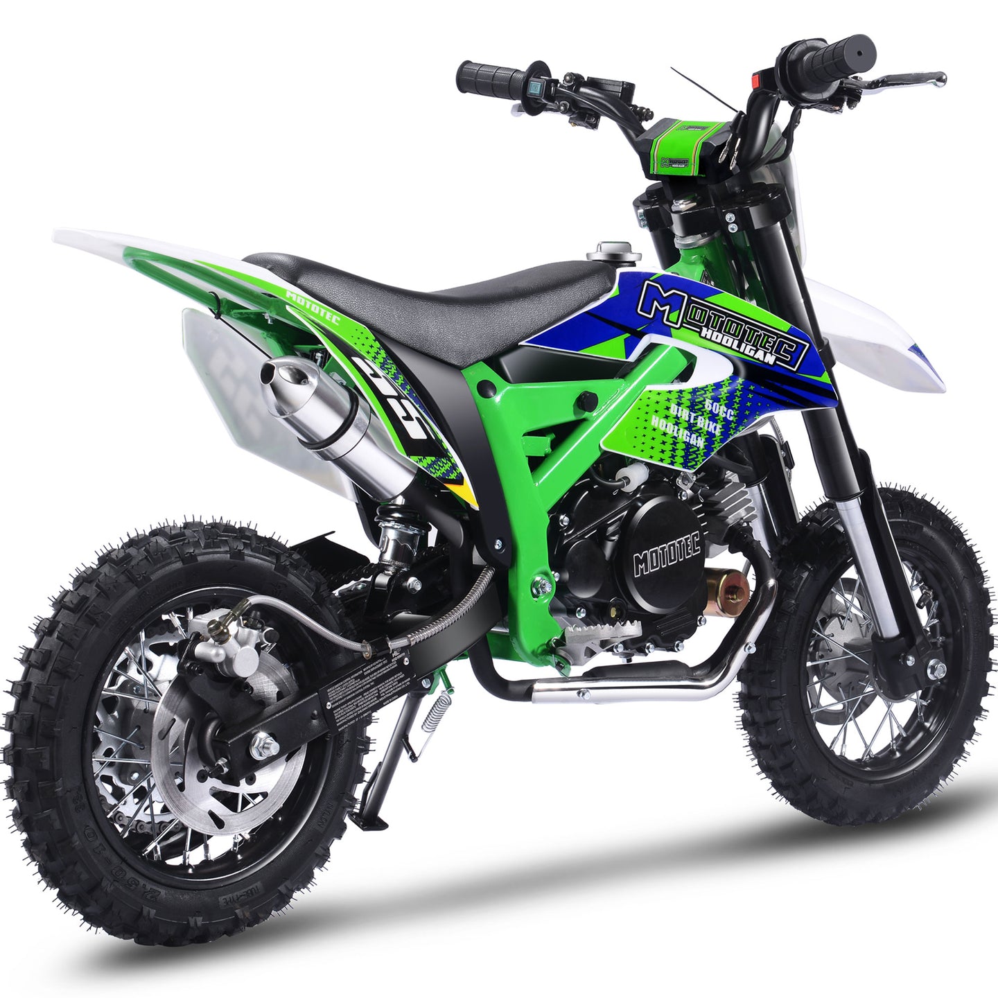 MotoTec Hooligan 60cc 4-Stroke Gas Dirt Bike Green - Image 3